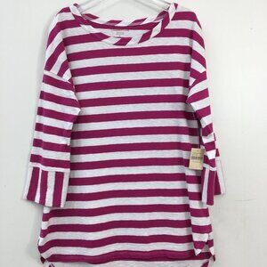 Coldwater Creek Women's 3/4 Length Sleeve Boat Striped Top Size S NWT